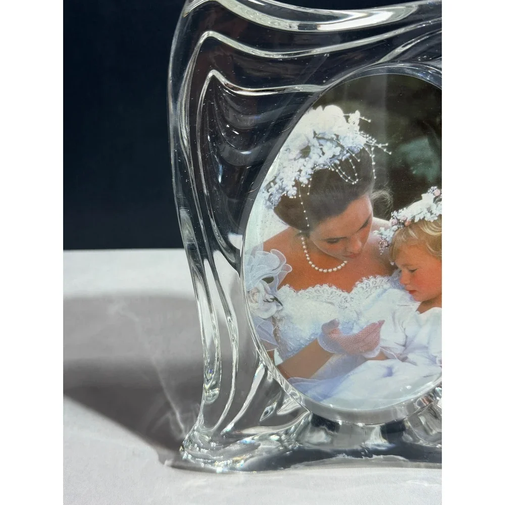 Mikasa Emotion Crystal Picture Frame WX242/575 Swirl Wave Glass Japan 4.5x6.5